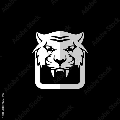 Fototapeta Naklejka Na Ścianę i Meble -  intimidating tiger front view theme logo template