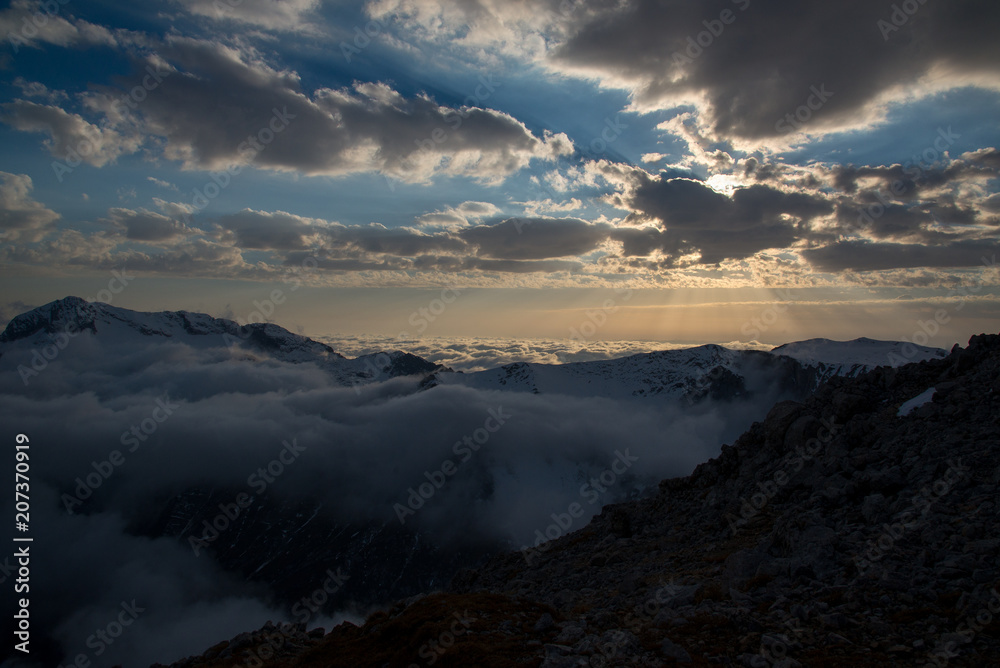 Fototapeta premium A bright ascent to the mountain of Oshten, Adygea