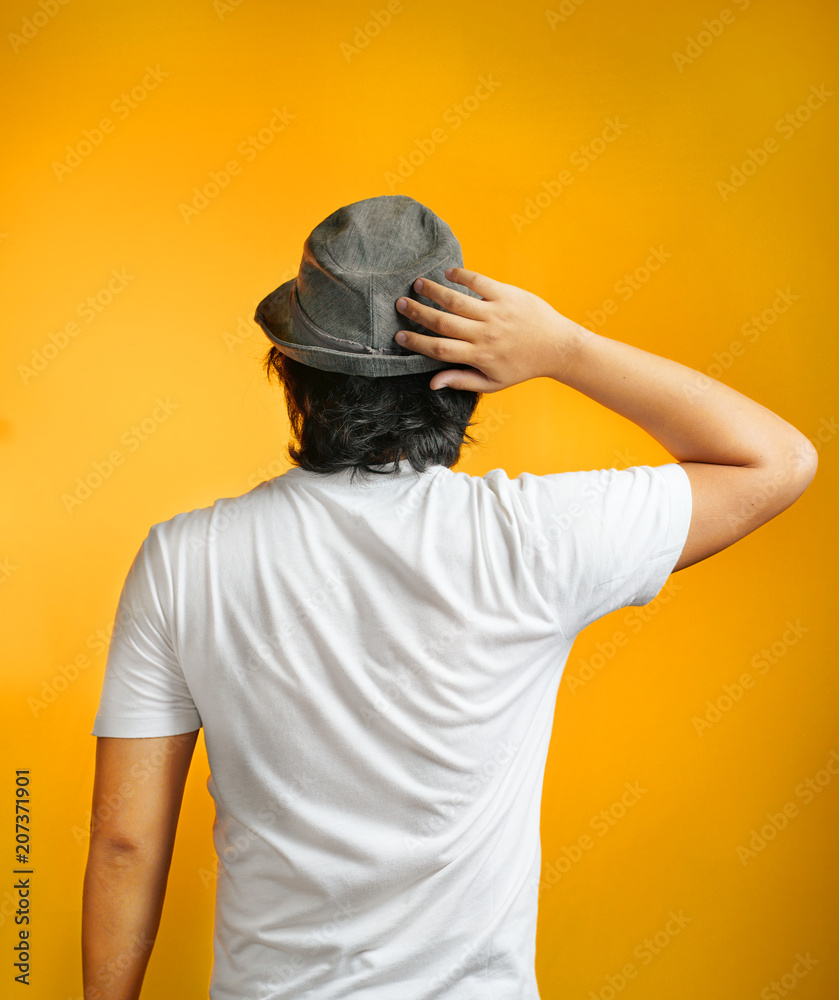Back pose of man with raised arms Stock Photo by ©imagerymajestic 1351801