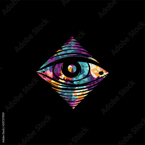 all seeing eye theme logo template