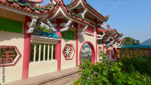 Slowmotion steadycam shot of a Kek Lok Si temple on Penang island, Malaysia photo