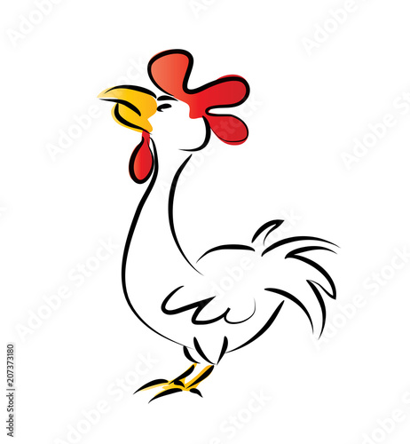 Cool white chicken illustration