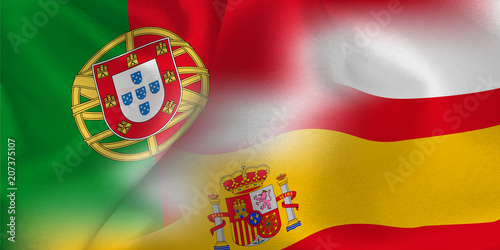 ポルトガル　スペイン　 国旗　サッカー 
