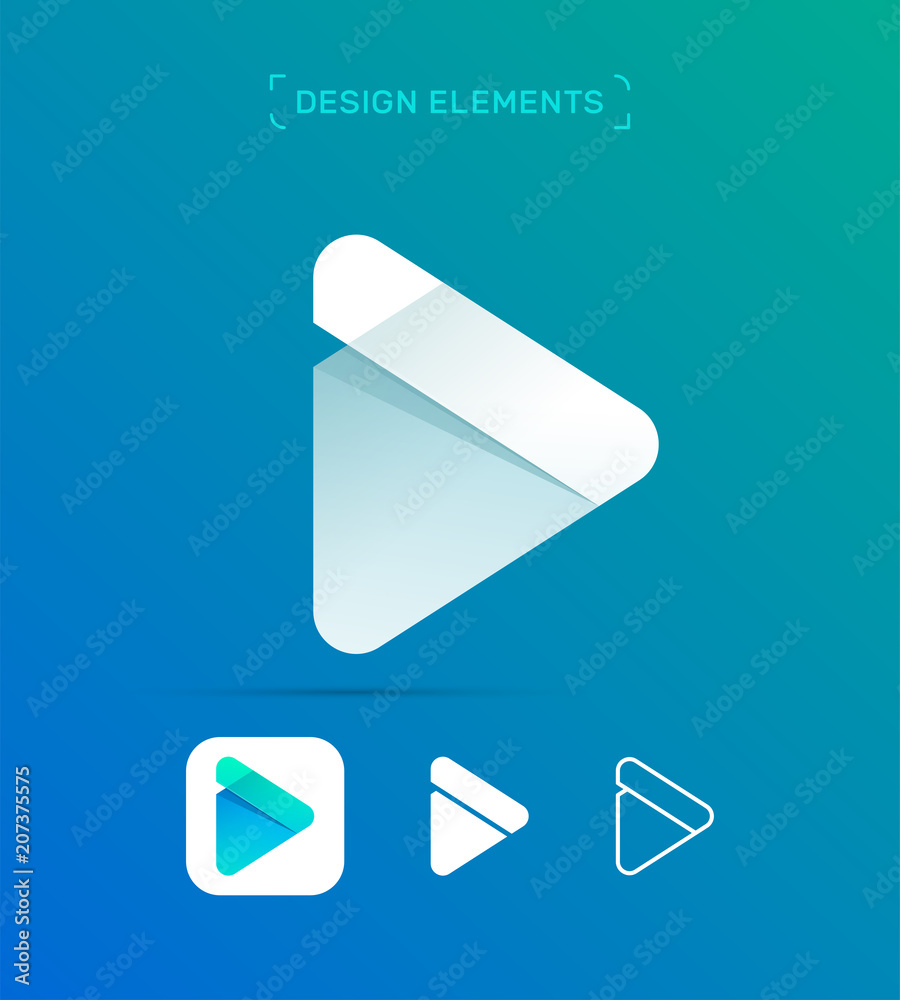 Vector material design play button logo template Vector material design play button logo template