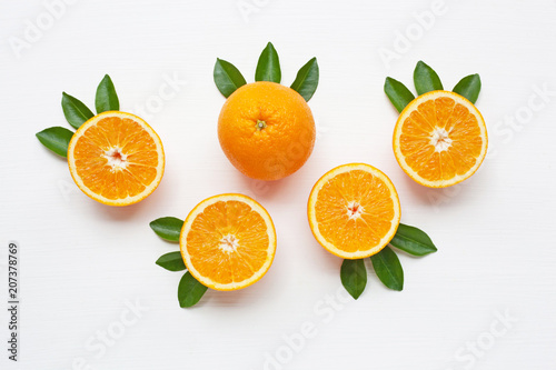 Fresh orange citrus fruit isolated.