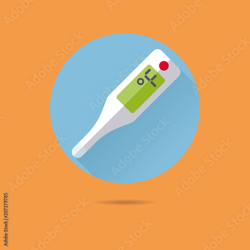 fever thermometer flat design vector icon