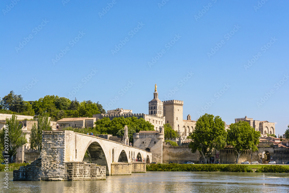 The Saint-Benezet bridge, also known as Avignon bridge, and the Papal palace, with the Notre-Dame des Doms cathedral and Campane tower, are classified as a UNESCO World Heritage site since 1995.