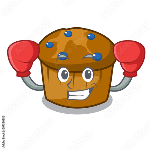 Boxing mufin blueberry character cartoon