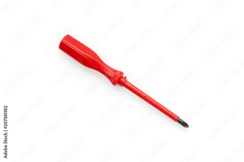 Phillips screwdriver electrically insulated, isolated on white Phillips screwdriver electrically insulated, isolated on white