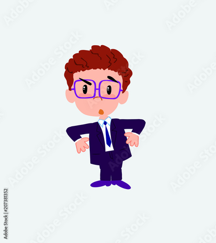 Businessman with glasses with an expression of unpleasant surprise.