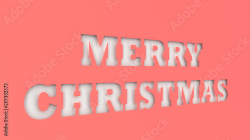White Merry Christmas words cut in red paper