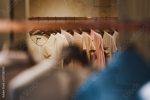Clothing on racks in a store in Venice