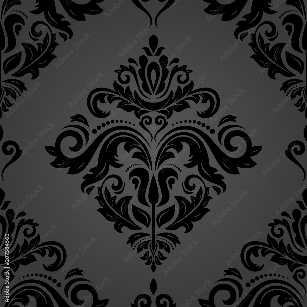 Classic seamless vector pattern. Damask dark orient ornament. Classic vintage background. Orient ornament for fabric, wallpaper and packaging
