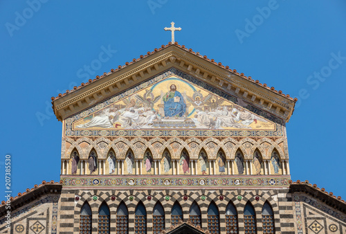 The facade of the cathedral of the St Andrew in Amalfi. Italy