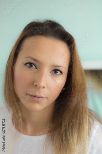 Serious-looking woman