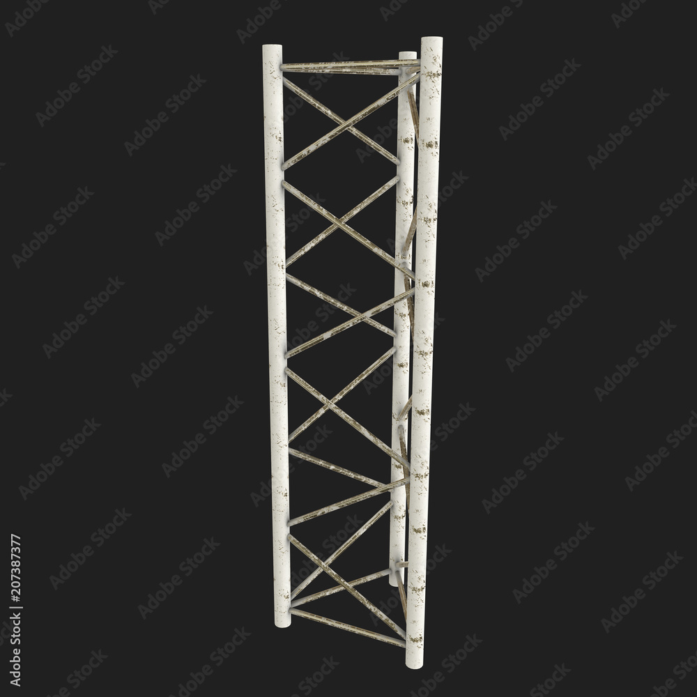 Metal truss girder element. 3d render on black background Metal truss girder element. 3d render on black background