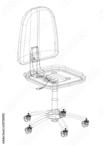 Office Chair Architect blueprint - isolated