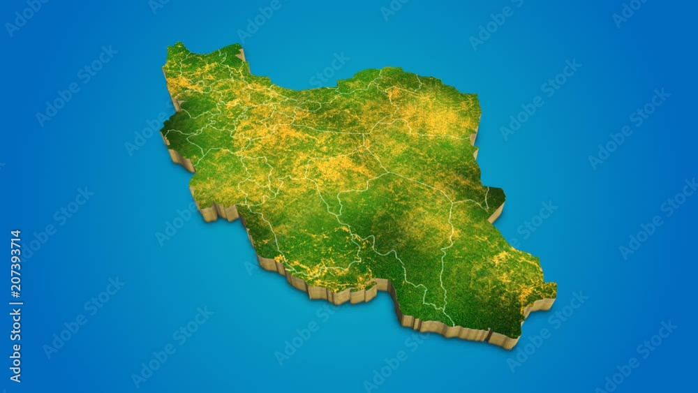 Iran country map satellite camera zoom in sky effect shot visualization Iran country map satellite camera zoom in sky effect shot visualization