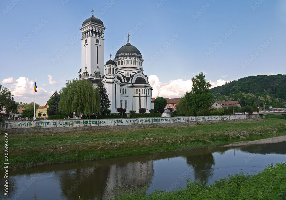 Orthodox Cathedral in Sighisoara stock images. Holy Trinity Church. View of the town of Sighisoara. Sighisoara Romania. Sighisoara old town. Old houses in Romania. Ancient architecture in Transylvania
