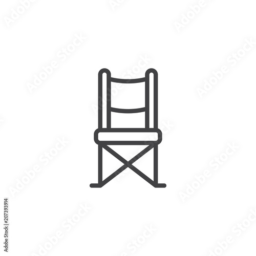 Camping chair outline icon. linear style sign for mobile concept and web design. Folding chair simple line vector icon. Symbol, logo illustration. Pixel perfect vector graphics