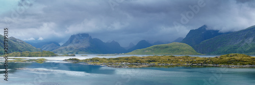 Arctic mountains and fjord in northern Norway at summer © fotomm2