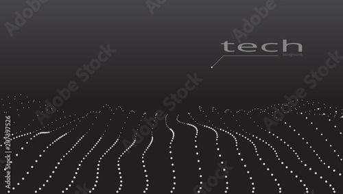Abstract 3D Digital Grid Terrain Landscape Background