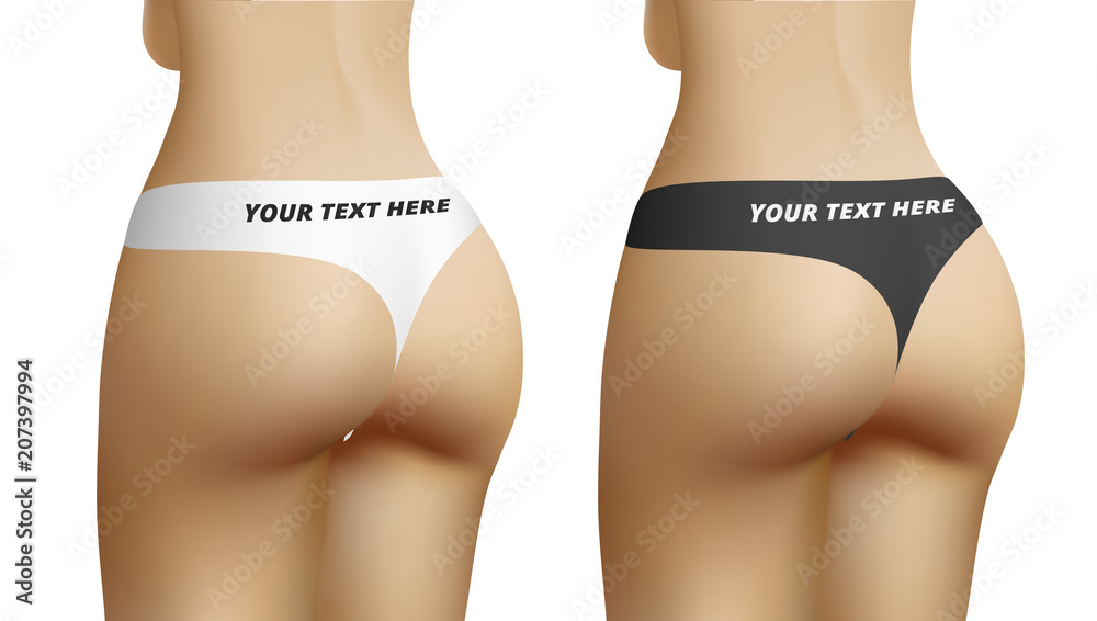 Sexy Female Ass In Black And White Panties With Space For Text Stock Vector  | Adobe Stock