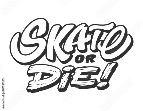 Vintage skateboarding monochrome logotype