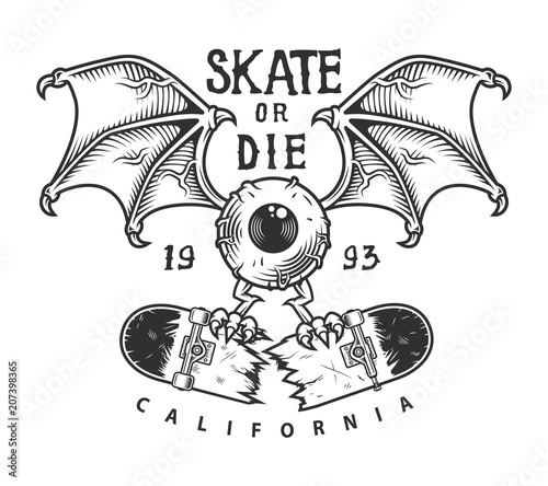 Vintage skateboarding logotype