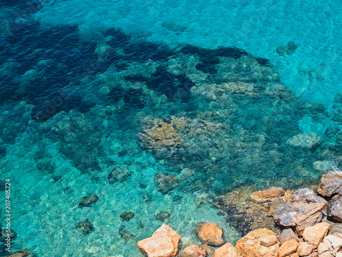 Acantilado de Ibiza, España, en la zona de cala D´hort, frente a los islotes de Es Vedrá y Es Vedranell