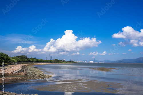 Canvas Print city skyline in hongkong china
