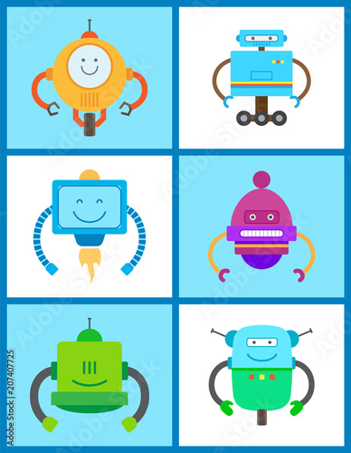 Robots Creature Collection Vector Illustration