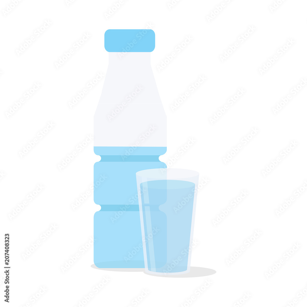 Vector illustration. Glass of water. Isolated icon.