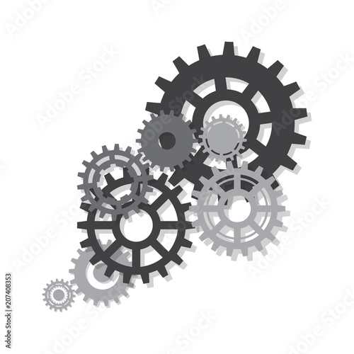 Vector background. Gears, trundles and cogwheels, machine mechanism.
