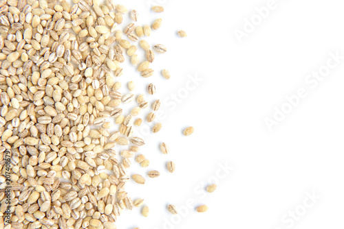 Pearl barley isolated on white background.