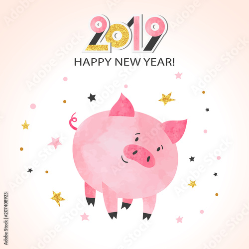 Happy New Year 2019 greetin...