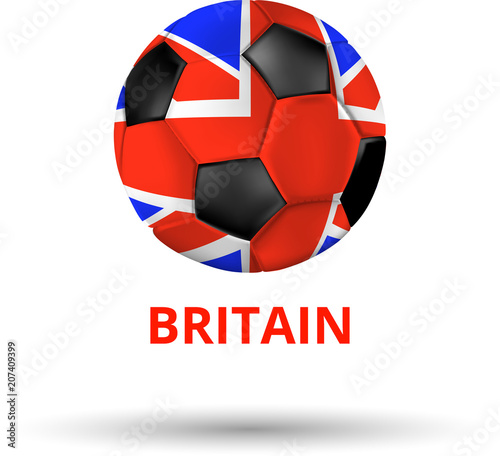 Free Download Britain card with soccer ball in colors of national flag. - GFXLoad