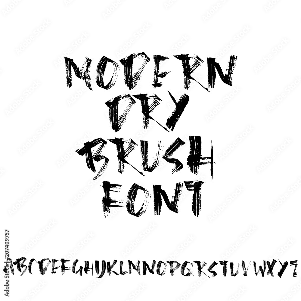 Handdrawn dry brush font. Modern brush lettering. Grunge style alphabet. Vector illustration. Handdrawn dry brush font. Modern brush lettering. Grunge style alphabet. Vector illustration.