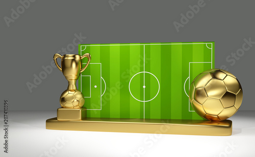 golden soccer ball and gold...
