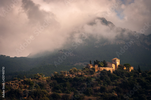 Hermitage between mountains in Mallorca, Spain