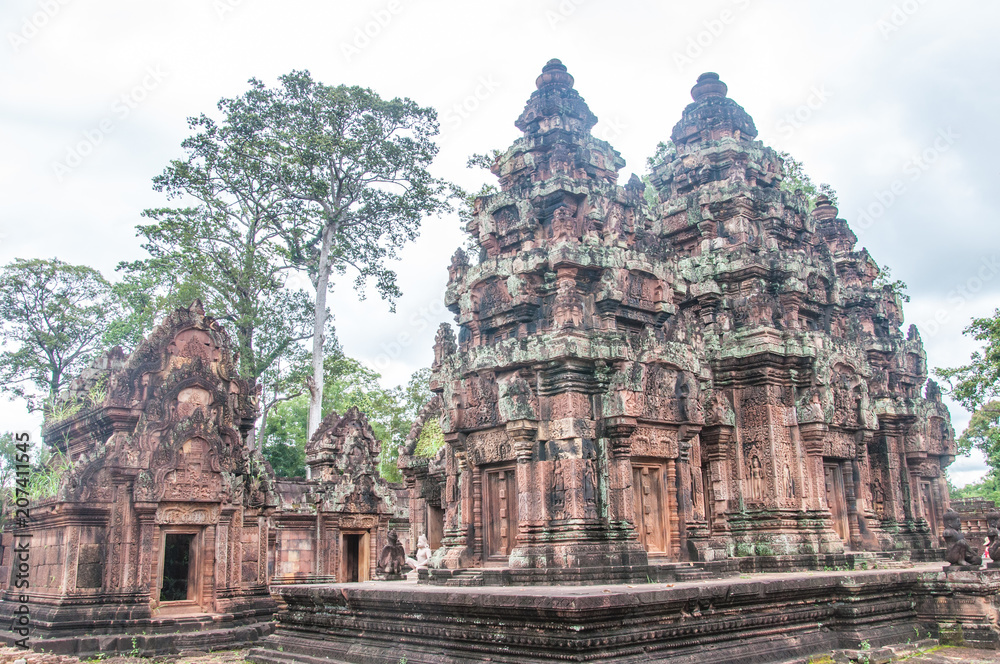 Bayon Castle in Angkor Wat Angkor Thom Temple - Siem Reap, Cambodia.