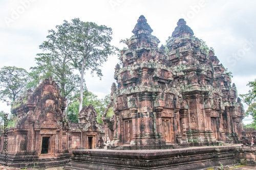 Bayon Castle in Angkor Wat Angkor Thom Temple - Siem Reap  Cambodia.
