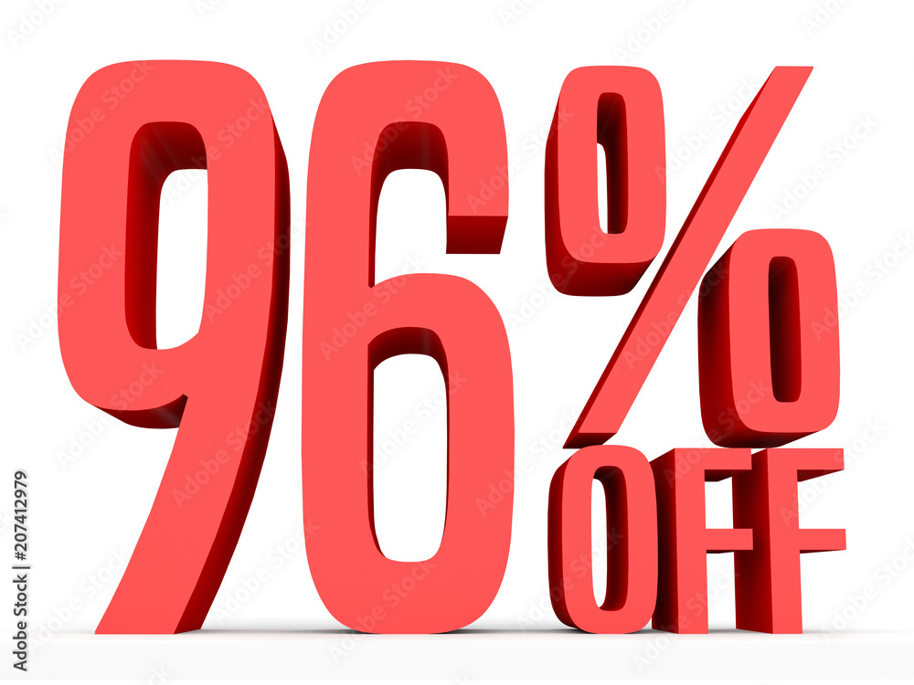 Ninety six percent off. Discount 96 %.