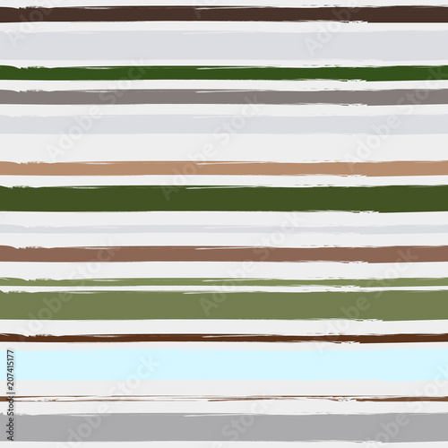 Watercolor striped seamless pattern in woody tones and shades. Hand painted grungy ink brush strokes. Trendy endless texture for digital paper, fabric, backdrops, wrapping, textile