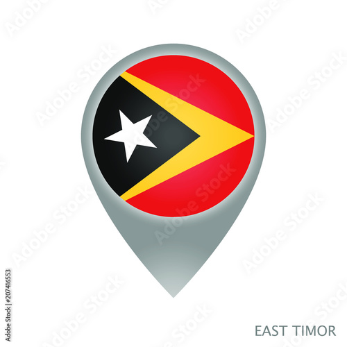Free Download Map pointer with flag of East Timor. Gray abstract map icon. Vector Illustration. - GFXLoad