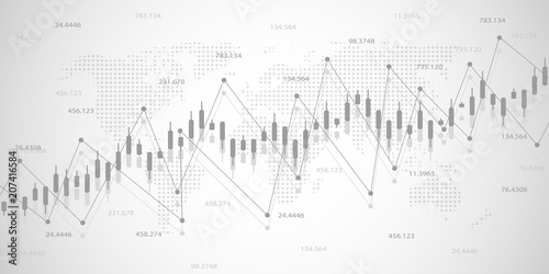 Economic graph with diagrams on the stock market. Abstract vector background for business and financial concepts and reports.
