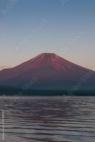Aka Fuji   Mt.Fuji with red color in summer sunrise