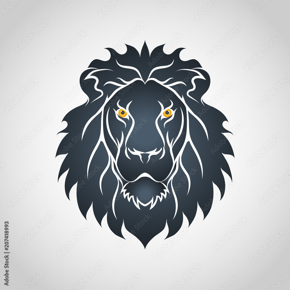 Obraz premium Lion head icon logo. Vector illustration