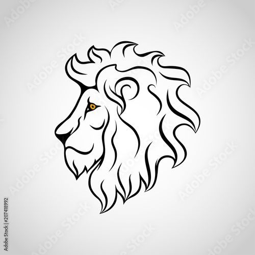 Fototapeta Naklejka Na Ścianę i Meble -  Lion head icon logo. Vector illustration