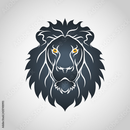 Fototapeta Naklejka Na Ścianę i Meble -  Lion head icon logo. Vector illustration
